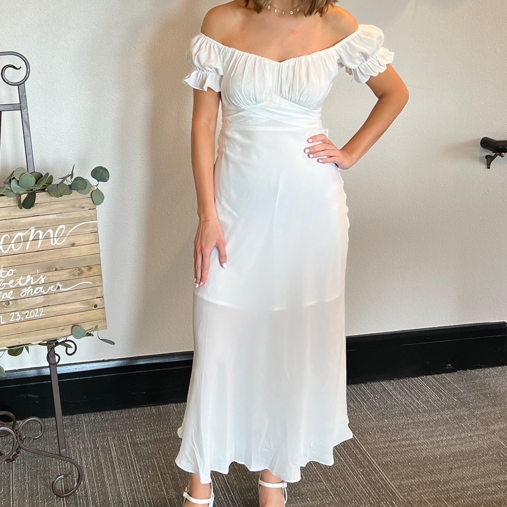 Elegant White Off-Shoulder Dress